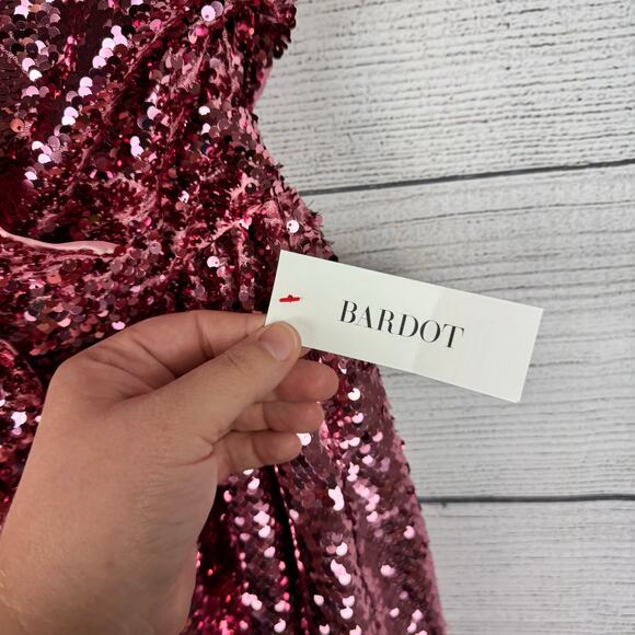 Bardot Junior Girl's Pink Azalea Sequin Halter Neck Party Dress Size 12 - Picture 5 of 12